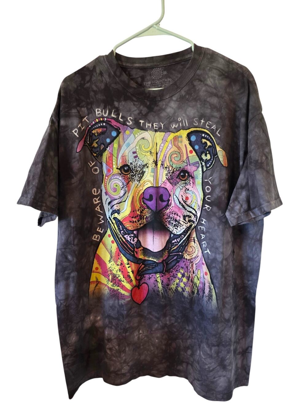 The Mountain Mens Pitbulls Will Steal Your Heart Short Sleeve Tee Size 2xl Gray